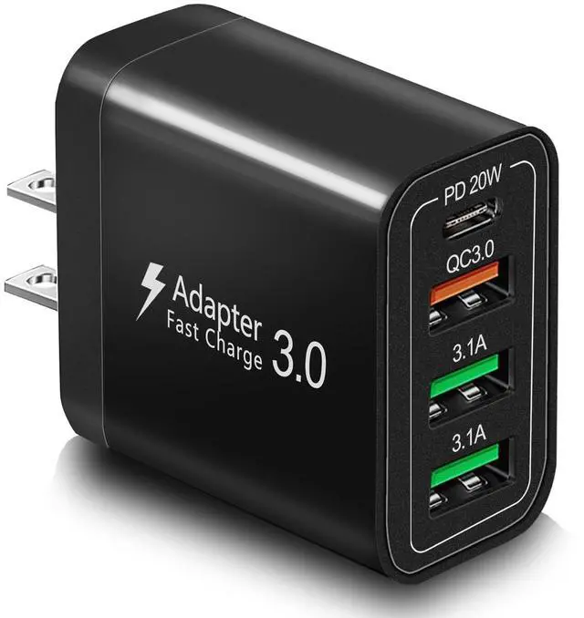 Main image of 40W QC3.0 USB C Wall Charger, CARZONJX 4 Port PD+QC Power Adapter Fast Charging Blocks USB C Brick Multiport Cube for iPhone 15 14 13 12 11 XS XR X 8, iPad, Galaxy, Tablet, Notebook