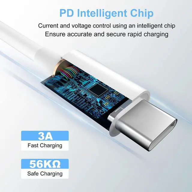 Alt view image 2 of 7 - USB C to USB C Charging Cable for Apple 2Pack 10ft, Long Type C to C Fast Charger Cord for iPhone 16 E/17/Air/15/Pro/Plus/Pro Max, for MacBook Pro/Air, for iPad Pro12.9/11in,Air 4/5,Mini 6/7 60W