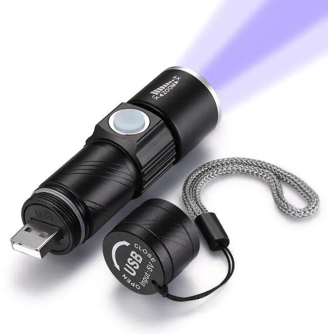 Main image of DARKBEAM UV 365nm Flashlight USB Rechargeable Ultraviolet Light led Blacklight Wood's lamp Portable Mini Detector for Dog/Cat Urine Pet Stains, Anti-counterfeiting Identification, Resin Curing