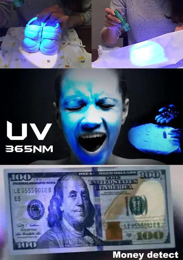 Alt view image 2 of 7 - DARKBEAM UV 365nm Flashlight USB Rechargeable Ultraviolet Light led Blacklight Wood's lamp Portable Mini Detector for Dog/Cat Urine Pet Stains, Anti-counterfeiting Identification, Resin Curing