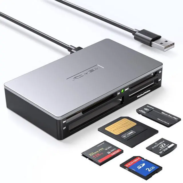 Main image of SmartMedia Card Reader Writer All-in-1 USB Universal Multi Card Adapter Slim Hub Read Smart Media, xD, SD, SDHC, SDXC, UHS-I, MMC, MS Pro Duo, CF, MD, Camera Flash Memory Cards For Windows, Mac, Linux