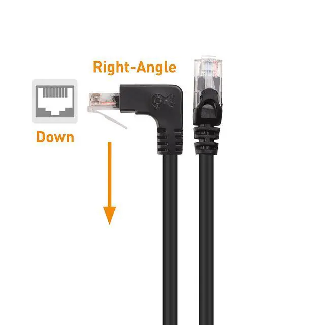 Alt view image 3 of 7 - Cable Matters 10Gbps Combo-Pack 90 Degree Cat 6 Ethernet Cable - 10ft, Cat6 Right Angle Ethernet Cable (Right Angle Up and Down Connectors)