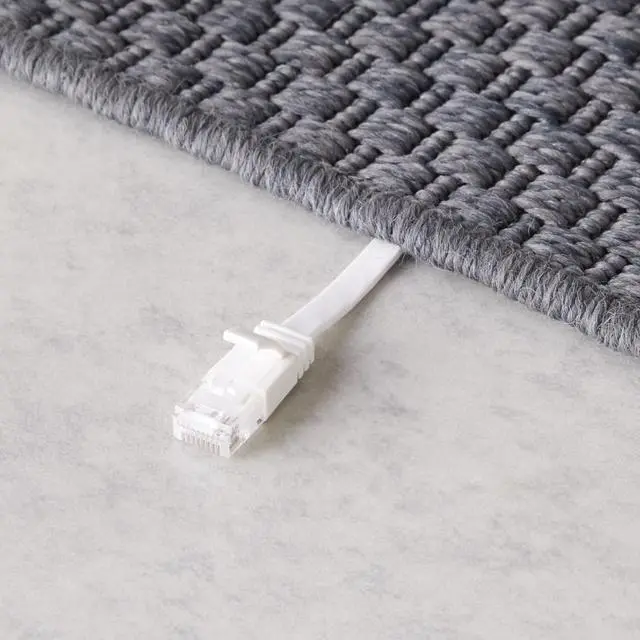 Alt view image 4 of 4 - Amazon Basics Cat 6 Ethernet RJ45 10Gbps Flat Cable 100 ft Outdoor&Indoor White Solid Patch Cord with Clips for Router, Modem, PS4/5, Xbox, Gaming, Computer Network for High Speed LAN Internet