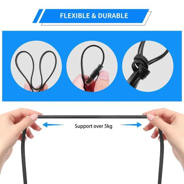 Alt view image 5 of 7 - Lrbners 6.6FT CAT6 Retractable Ethernet Cable with RJ45 Connector Port - High-Speed RJ45 Cable with Flexible Rubber Coating, 10Gbps Network Cable for Lag-Free Gaming, Streaming & Office Use 2-Pack