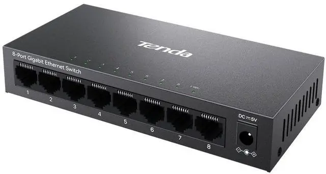 Main image of Tenda TEG1008M, 8 Port Gigabit Switch, Unmanaged Ethernet Switch with Traffic Optimization, Plug & Play, Fanless & Metal Design Network Switch Hub, Desktop/ Wall-Mount, Limited Lifetime Protection