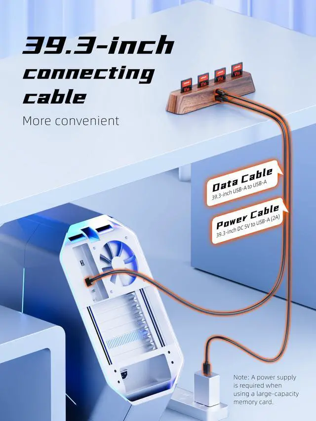 Alt view image 5 of 7 - AODUKE 8-Port USB 3.0 SD Card Reader, Walnut Wood Design 5Gbps Data, Simultaneous Support to Micro SD/TF3.0 and SD3.0 Card Read and Write (Compatible UHS-I/II Card)-AST43M