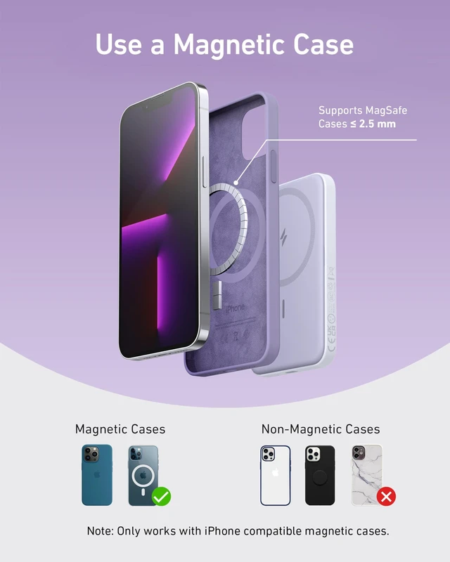 Alt view image 6 of 7 - 621 MagGo Power Bank, 5,000mAh Magnetic Portable Charger | Travel Essential Battery Pack with USB-C Cable, Compatible with iPhone 16 / 15 / 14 / 13 / 12 Series