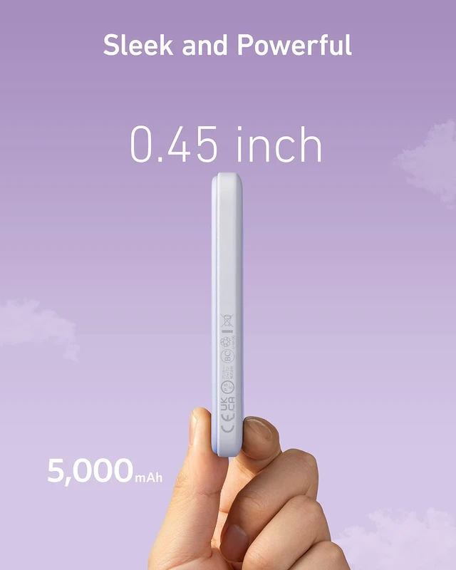 Alt view image 7 of 7 - 621 MagGo Power Bank, 5,000mAh Magnetic Portable Charger | Travel Essential Battery Pack with USB-C Cable, Compatible with iPhone 16 / 15 / 14 / 13 / 12 Series