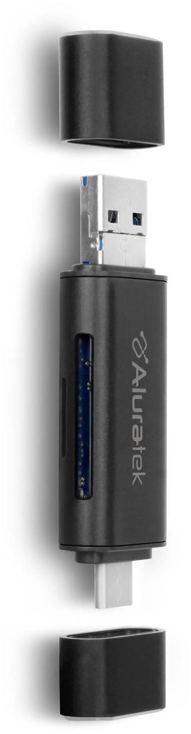 Alt view image 4 of 7 - Aluratek USB-C and USB 3.1 SD & MicroSD Card Reader, 2-in-1 Memory Card Reader with Dual Connectors, Compatible with Laptop, PC, MacBook, and Other USB Devices - AUCRC300F