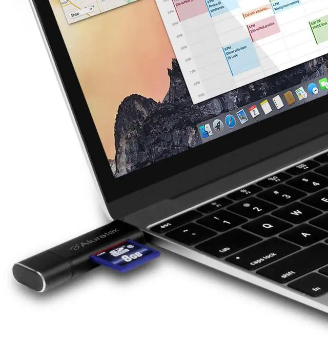 Alt view image 5 of 7 - Aluratek USB-C and USB 3.1 SD & MicroSD Card Reader, 2-in-1 Memory Card Reader with Dual Connectors, Compatible with Laptop, PC, MacBook, and Other USB Devices - AUCRC300F