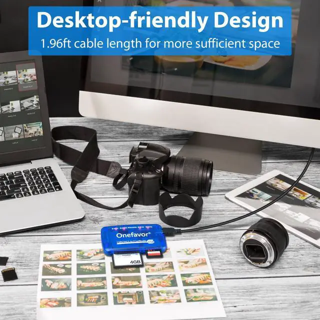 Alt view image 6 of 7 - Onefavor SmartMedia Cards Reader Writer, All-in-1 USB Universal Multi Card Adapter Slim Hub Read Smart Media SD, XD, CF, MMC, MS Pro Duo, Camera Flash Memory Cards Reader for Windows, Mac, Linux