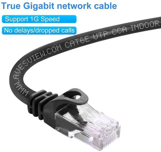 Alt view image 5 of 7 - AvesView CAT 6 Ethernet Cable 100 FT, Indoor High-Speed 10Gbps Snagless Long CAT6 100ft Ethernet Cable for Internet, Router, Modem, Computer, PlayStation, Xbox, POE Camera, Printer (Black, 100 Feet)