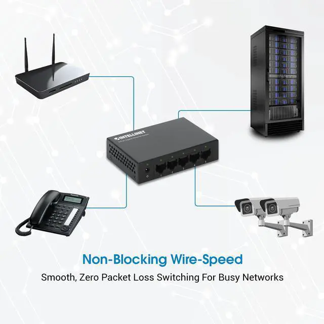 Alt view image 5 of 7 - 5-Port Gigabit Ethernet Network Switch, Ethernet Splitter - Unmanaged | Plug & Play | Auto Traffic Optimization | Fanless Metal Housing - for Computer Networking Hub, Desktop 530378