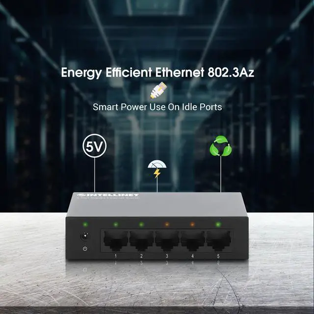 Alt view image 7 of 7 - 5-Port Gigabit Ethernet Network Switch, Ethernet Splitter - Unmanaged | Plug & Play | Auto Traffic Optimization | Fanless Metal Housing - for Computer Networking Hub, Desktop 530378
