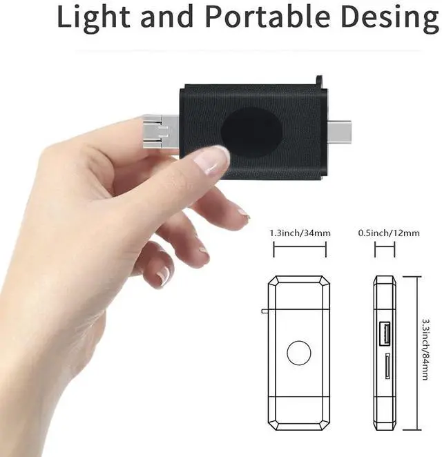 Alt view image 7 of 7 - 3-in-1 Micro USB to USB Type-C OTG Adapter and Portable Memory Card Reader for SDXC, SDHC, SD, MMC, Micro SDXC, Micro SD, Micro SDHC and UHS-I Cards