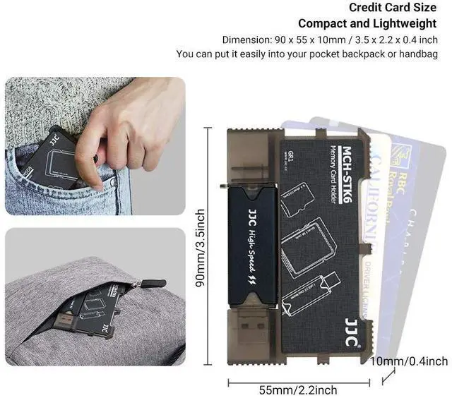 Alt view image 4 of 7 - Micro SD Card Holder and SD Card Case, Memory Card Storage Organizer with USB Reader (Type C USB 3.0 Micro 2.0) for Micro SD, Micro SDHC, Micro SDXC,SD, SDHC, SDXC, MMC, RS MMC Card