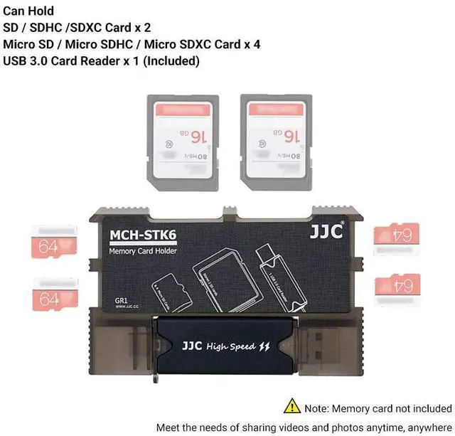 Alt view image 5 of 7 - Micro SD Card Holder and SD Card Case, Memory Card Storage Organizer with USB Reader (Type C USB 3.0 Micro 2.0) for Micro SD, Micro SDHC, Micro SDXC,SD, SDHC, SDXC, MMC, RS MMC Card