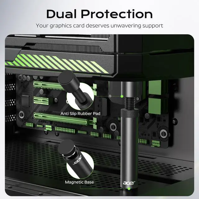Alt view image 2 of 7 - acer GPU Support Bracket, GPU Sag Bracket, Graphics Card GPU Stand with Magnet & Non-Slip Base, Video Card Holder (L, 70-120mm)