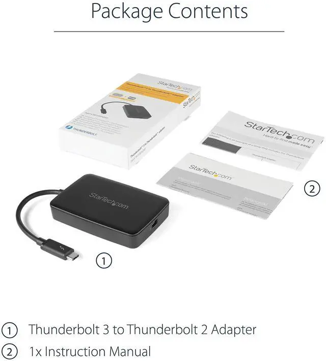 Alt view image 6 of 6 - Thunderbolt 3 to Thunderbolt 2 Adapter (Non-Reversible) - TB3 Laptop to TB2 (20Gbps) or TB1 (10Gbps) Devices / Displays - Black - Windows/Mac (TBT3TBTADAP)