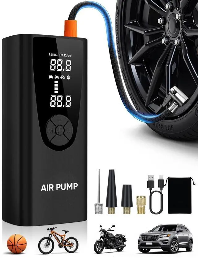 Main image of Upgrade Tire Inflator Portable Air Compressor-180PSI Air Pump for Car Tires-Electric 3X Faster Tire Inflation-Cordless Tire Pump with Pressure Gauge for Car, Motorcycle, Bicycle, Ball and More