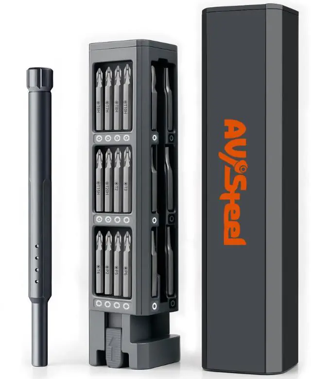 Main image of AV Steel Precision Screwdriver Set 46-in-1, Mini Screwdriver Set with Portable Storage Case, Magnetic Repair Tool Kit for Electronics, PC, Phone, DIY Projects, Home Repairs