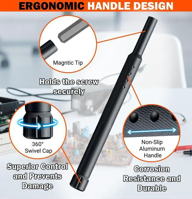 Alt view image 4 of 7 - AV Steel Precision Screwdriver Set 46-in-1, Mini Screwdriver Set with Portable Storage Case, Magnetic Repair Tool Kit for Electronics, PC, Phone, DIY Projects, Home Repairs