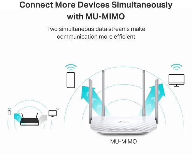 Alt view image 5 of 7 - WiFi Router (Archer A54) - Dual Band Wireless Internet Router, 4 x 10/100 Mbps Fast Ethernet Ports, EasyMesh Compatible, Support Guest WiFi, Access Point Mode, IPv6 & Parental Controls