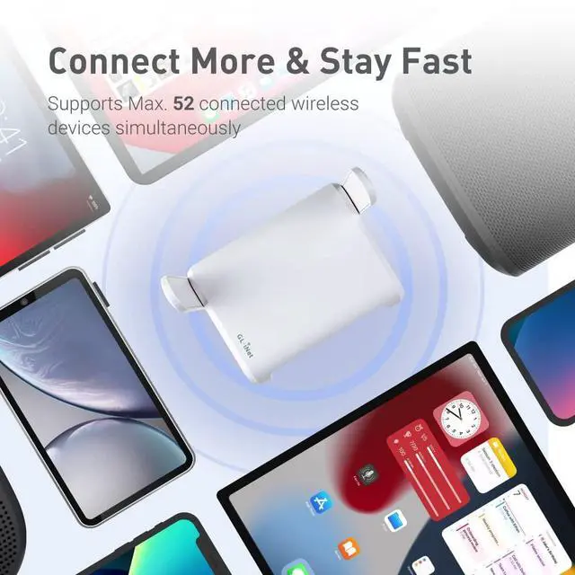 Alt view image 3 of 7 - GL.iNet GL-SFT1200 (Opal) Portable WiFi Travel Router, Mini VPN Wireless Router for Fiber Optic Modem, Mobile Internet WiFi Repeater, Dual Band Openwrt Computer Routers, Home/Business/RV/Cruise