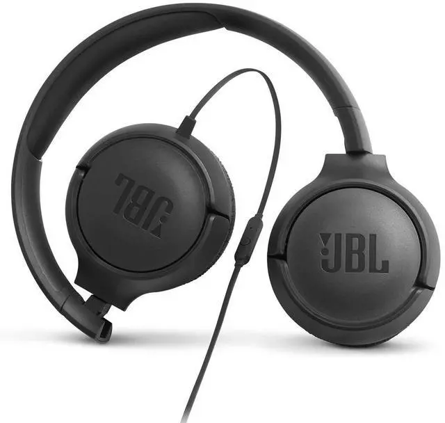 Alt view image 7 of 7 - JBL Tune 500 - Wired on-ear headphones, JBL Pure Bass Sound, 1-button remote/mic, Tangle-free flat cable, Lightweight and foldable design, Ask Siri or Google Now (Black)