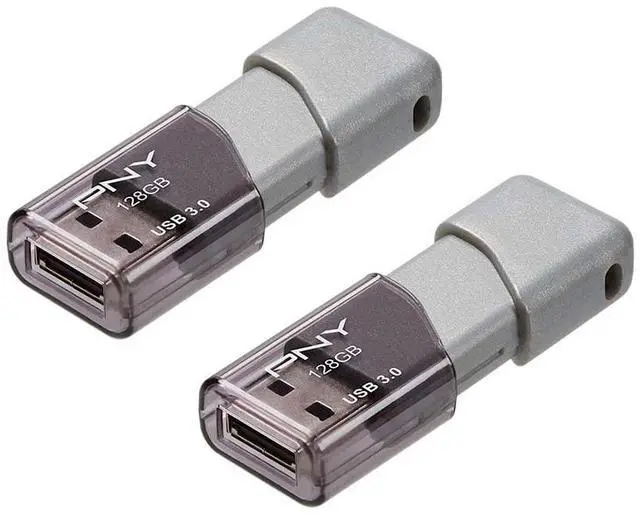Alt view image 2 of 6 - 128GB Turbo Attaché 3 USB 3.0 Flash Drive, Silver (Pack of 2)