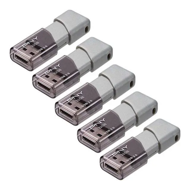 Alt view image 2 of 6 - 32GB Turbo Attache 3 USB 3.0 Flash Drive, Grey (Pack of 5)