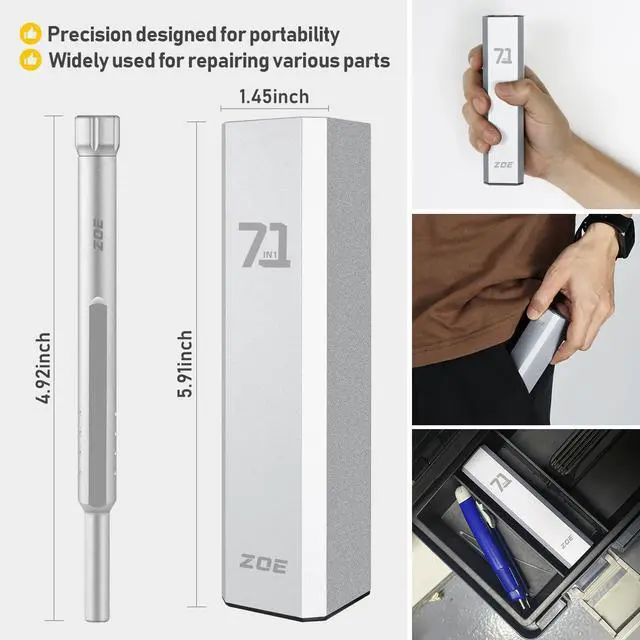 Alt view image 4 of 7 - Precision screwdriver set,71 in 1 small screwdriver set with case and magnetizer,Mini magnetic screwdriver set for Tablets,PC,phones,Watches,Toys,Cameras,Eye glass repairing kit,mini tool kit