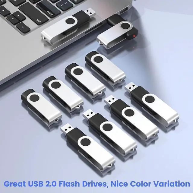 Alt view image 6 of 7 - SOEWIOU Flash Drives 1GB 20 Pack, USB 2.0 Thumb Drive Bulk with Lanyards Swivel Memory Stick U Disk 1GB Pendrive USB Pack (Black)