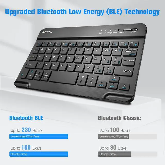 Alt view image 5 of 7 - FINTIE Keyboard Case for Samsung Galaxy Tab A7 Lite 8.7 Inch 2021 Model (SM-T220/T225/T227), Slim Lightweight Stand Cover with Magnetically Detachable Wireless Bluetooth Keyboard, Black