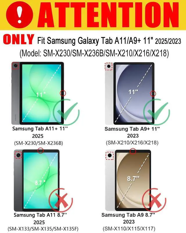 Alt view image 2 of 7 - MePadKey Touchpad Keyboard Case for Samsung Galaxy Tab A11 Plus/A9 Plus 2025/2023 11 inch, 7-Color Backlight Type-C Charging Keyboard with Pencil Holder Cover Fit Tablet A11+/A9+ (Black)