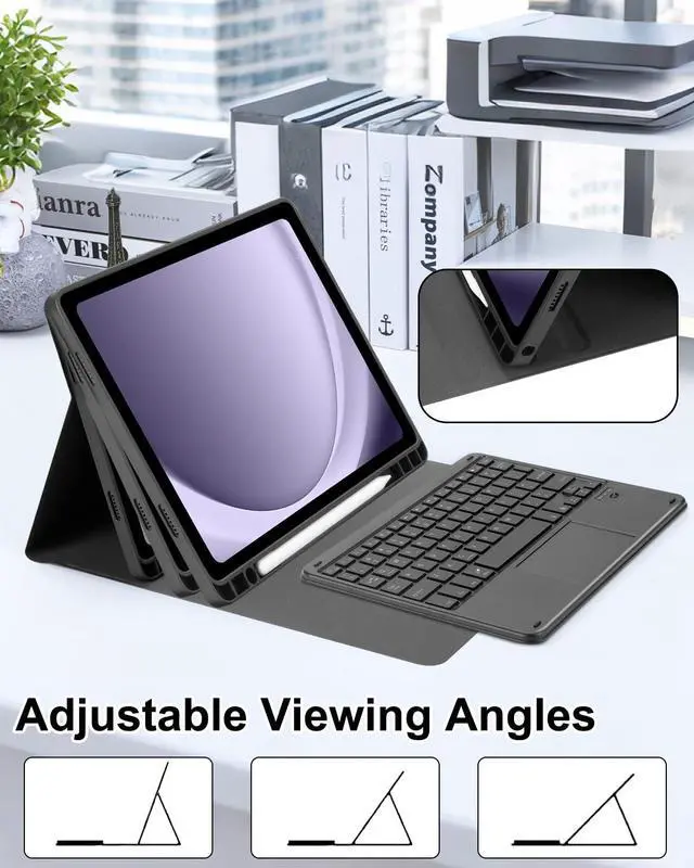 Alt view image 6 of 7 - MePadKey Touchpad Keyboard Case for Samsung Galaxy Tab A11 Plus/A9 Plus 2025/2023 11 inch, 7-Color Backlight Type-C Charging Keyboard with Pencil Holder Cover Fit Tablet A11+/A9+ (Black)