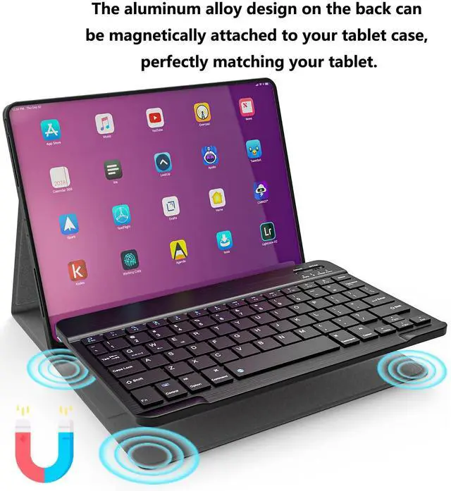 Alt view image 4 of 7 - Ultra-Slim Small Bluetooth Keyboard and Mouse Combo Portable Rechargeable Wireless Keyboard for Android Tablet Cell Phone Samsung Smartphone iPhone iPad mini Pro Air 10.2 10.9 11 12.9 13 inch (Black)