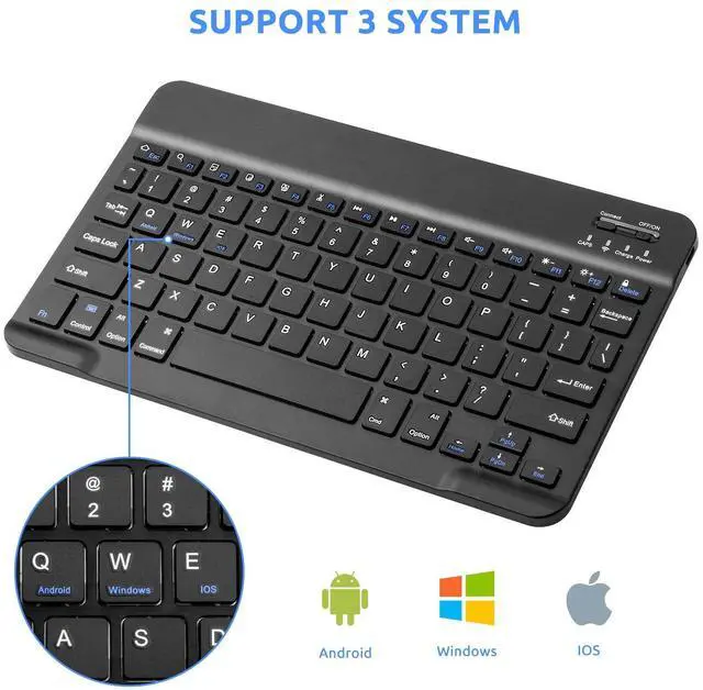 Alt view image 6 of 6 - EDIVIA Wireless Keyboard for Tab S7/S8/S9/S10,Universal Slim Portable Bluetooth Keyboard Compatible with Tab S7/S8/S9/S10 with Built in Rechargeable Battery,Black