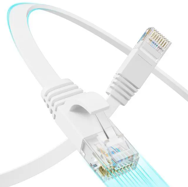 Main image of Mnlnbuao Cat 6 Flat Ethernet Cable 10 FT(5Pack), UTP 10Gbps High-Speed Cat6 Ethernet Cable, Pure Copper Cat 6 Cable, Ethernet Patch Cable for Home or Office Network Wiring, White
