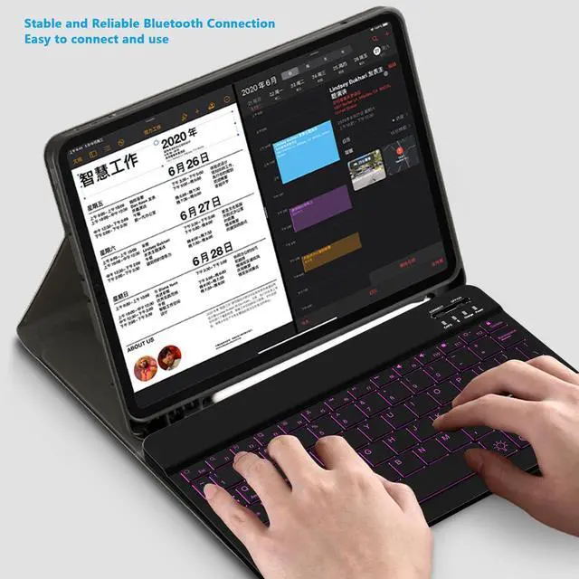 Alt view image 5 of 7 - Backlit Bluetooth Keyboard Small Portable Wireless Keyboard Rechargeable Illuminated for Android Samsung Tablet Cell Phone Smartphone iPad A16 11th 10th Generation iPad Pro Air Mini iPhone (Black)