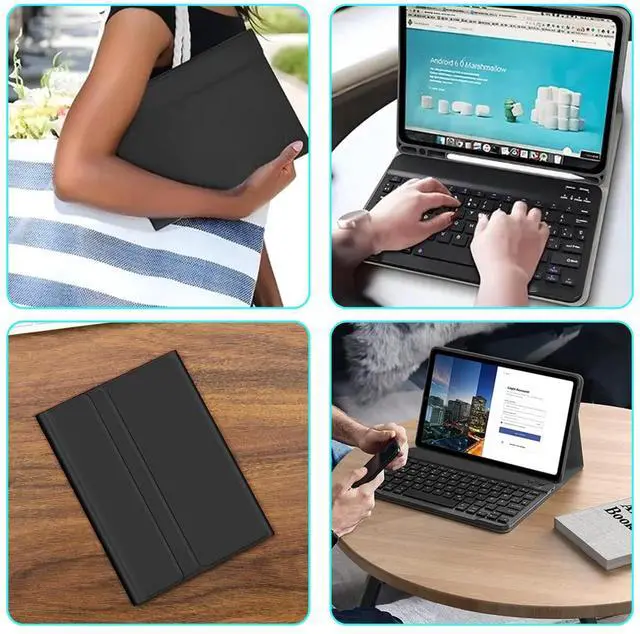 Alt view image 7 of 7 - Keyboard Case for Samsung Galaxy Tab S10 Lite / S10 FE / S9 FE / S9 10.9-11 inch - Mouse and Detachable Keyboard, Slim Protective Case (Black)