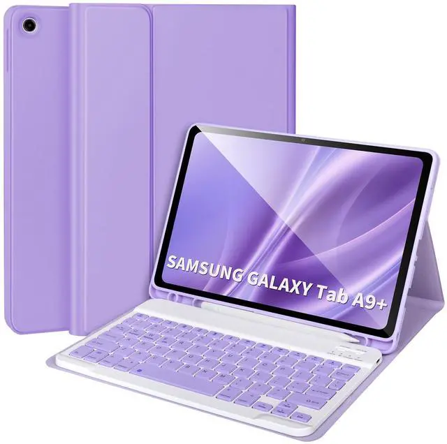 Main image of Keyboard Case for Samsung Galaxy Tab A9+/Plus 11 2023(SM-X210/X216/X218),Case with Keyboard for Samsung Tab A9+ with S Pen Holder,Detachable Bluetooth Keyboard for Galaxy A9 Auto Wake/Sleep,Purple