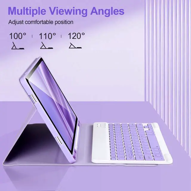 Alt view image 6 of 7 - Keyboard Case for Samsung Galaxy Tab A9+/Plus 11 2023(SM-X210/X216/X218),Case with Keyboard for Samsung Tab A9+ with S Pen Holder,Detachable Bluetooth Keyboard for Galaxy A9 Auto Wake/Sleep,Purple