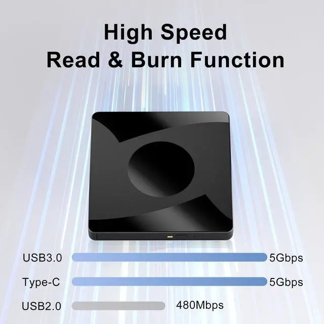 Alt view image 3 of 7 - Taopjwr External CD DVD Drive for Laptop, USB 3.0 Type-C DVD Drive Portable CD Burner Reader Writer for Desktop Laptop PC Windows 11/10/8/7 Linux Mac OS