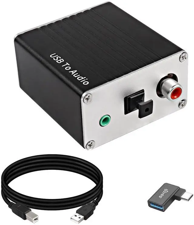 Main image of XMSJSIY USB-A/Type-C to Coaxial Optical Toslink SPDIF + 3.5mm AUX Stereo Audio Adapter USB Digital Audio Decoder Converter External Sound Card for PC Laptop Phone Smart TV