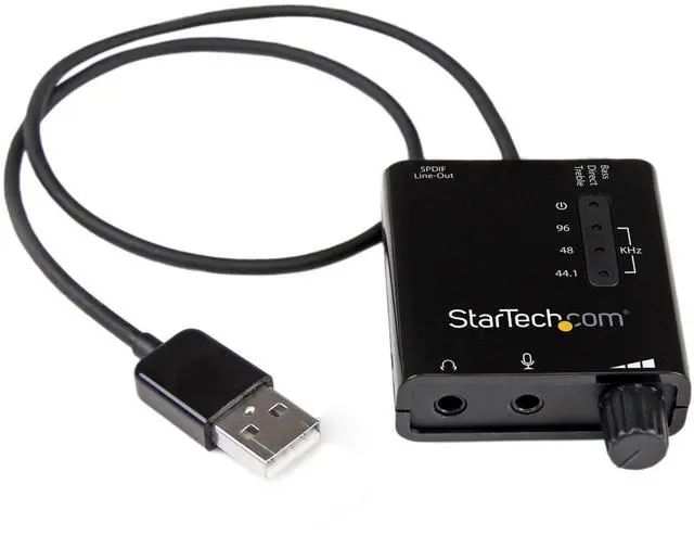 Main image of USB Sound Card w/ SPDIF Digital Audio & Stereo Mic External Sound Card for Laptop or PC SPDIF Output (ICUSBAUDIO2D),Black 0.6" x 1.8"
