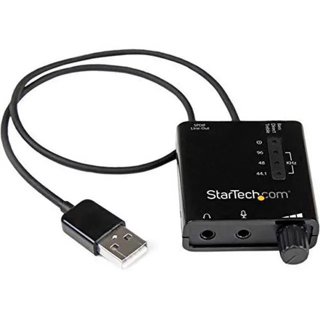 Alt view image 2 of 4 - USB Sound Card w/ SPDIF Digital Audio & Stereo Mic External Sound Card for Laptop or PC SPDIF Output (ICUSBAUDIO2D),Black 0.6" x 1.8"