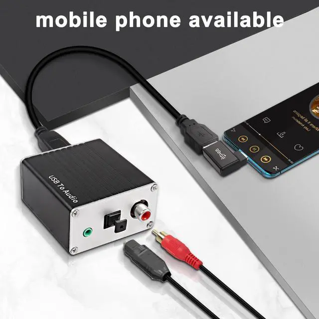 Alt view image 6 of 7 - XMSJSIY USB-A/Type-C to Coaxial Optical Toslink SPDIF + 3.5mm AUX Stereo Audio Adapter USB Digital Audio Decoder Converter External Sound Card for PC Laptop Phone Smart TV