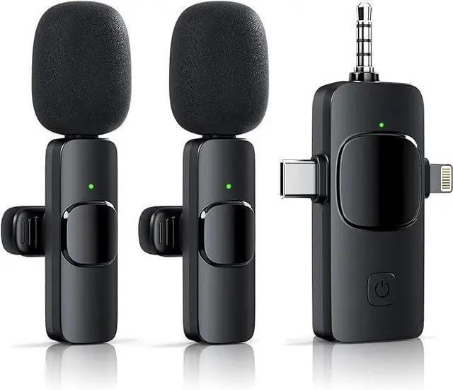 Main image of K15 3 in 1 Wireless Lavalier Microphone for iPhone Android Camera USB-C, Noise Canceling Wireless Mini Microphone for YouTube,TikTok,Video Recording,Interviews,Game Live Streaming,Vlog