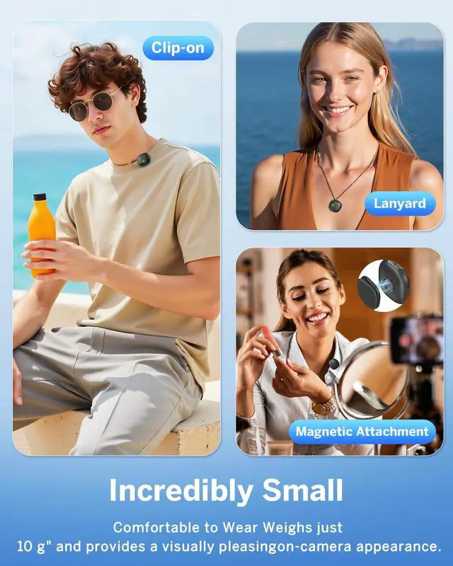 Alt view image 5 of 7 - Mini Wireless Lavalier Microphone for iPhone/Android/PC/Tablets, Lapel Mics with USB-C/Lightning Plug, AI Noise Cancelling, Magnetic Mic, 40H Battery Life with Charging Case for Stream, Vlog, TikTok